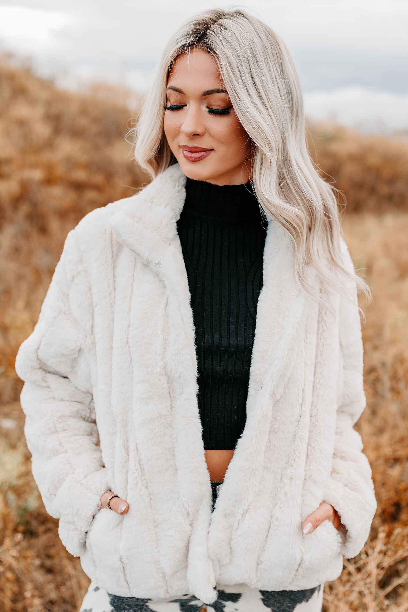 Snuggle Bug Faux Fur Jacket (Ivory)