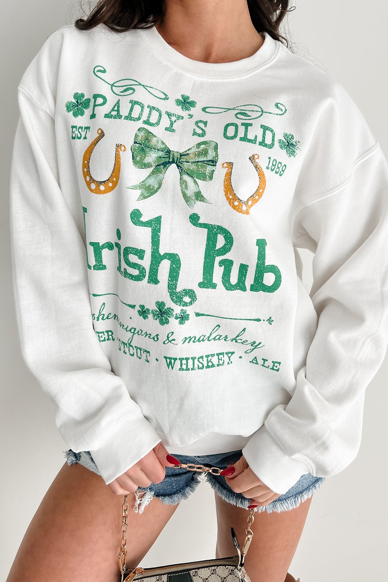 Paddy's Irish Pub Graphic Sweatshirt (White)