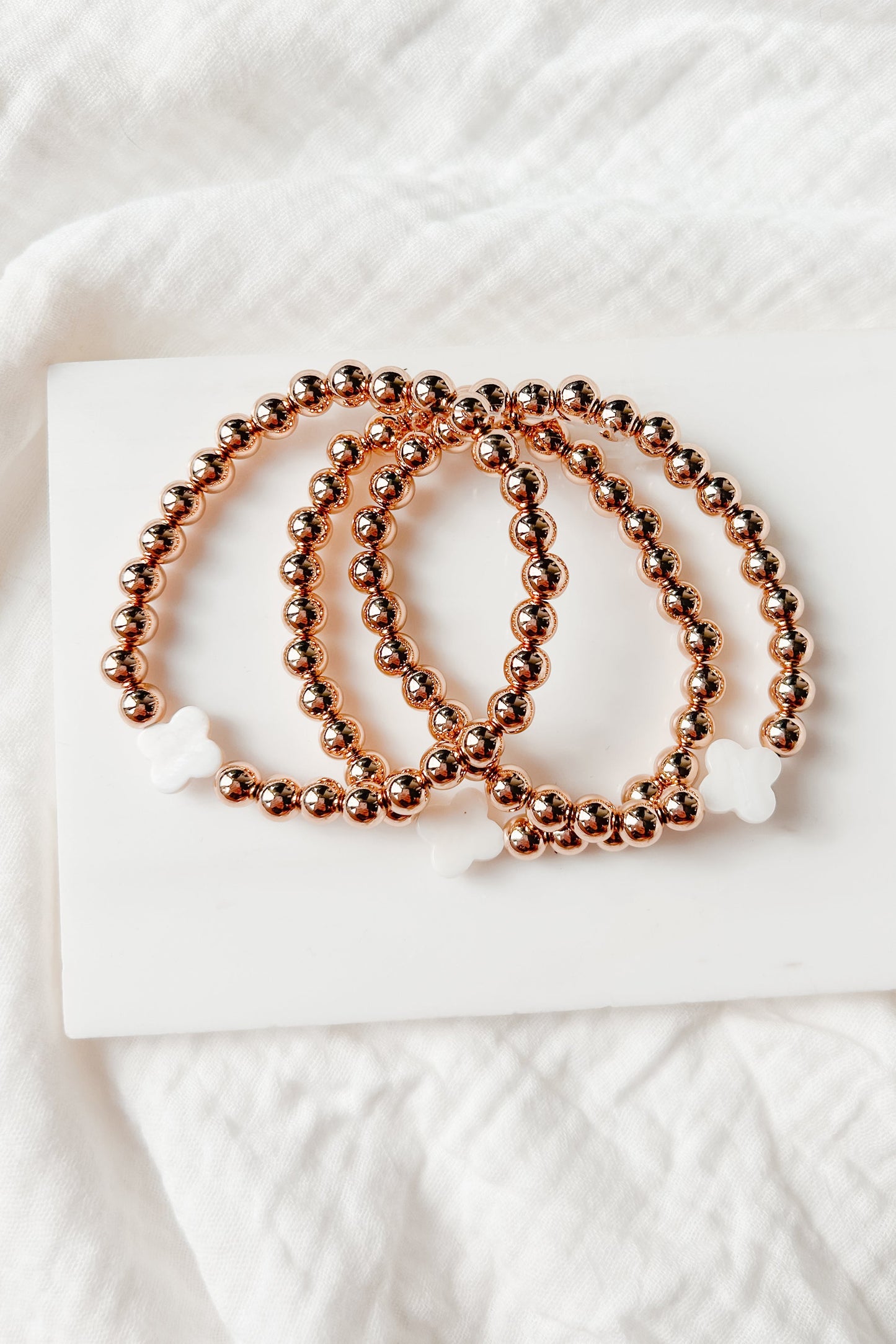 Stacked Ambition Beaded Bracelet Set (Gold)