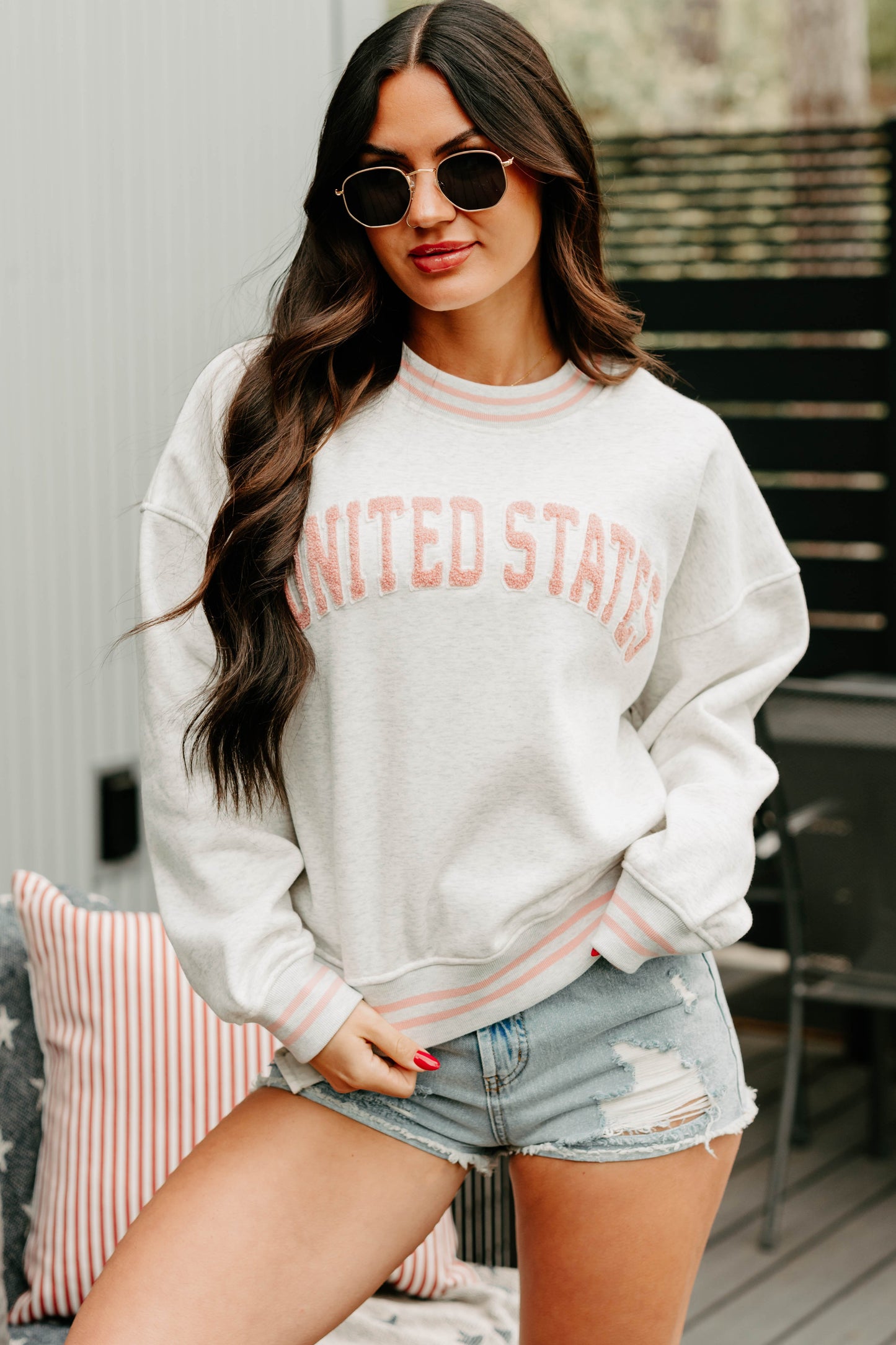 The Brave "United States" Crewneck Sweatshirt (Light Grey)